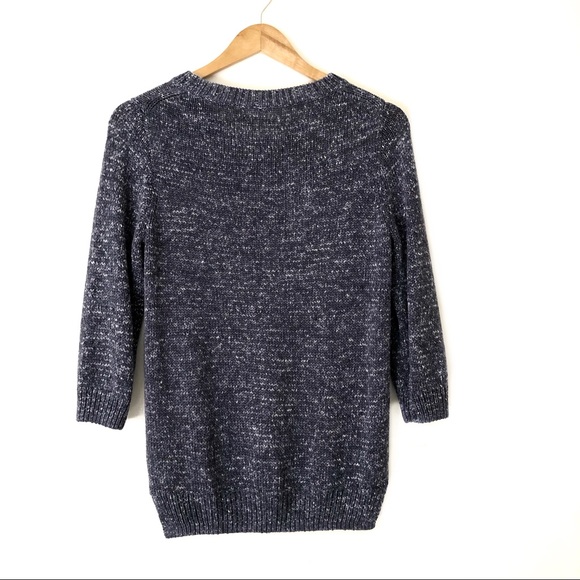 J. Crew Knit Marled 3/4 Sleeve Pullover Sweater - Picture 2 of 3